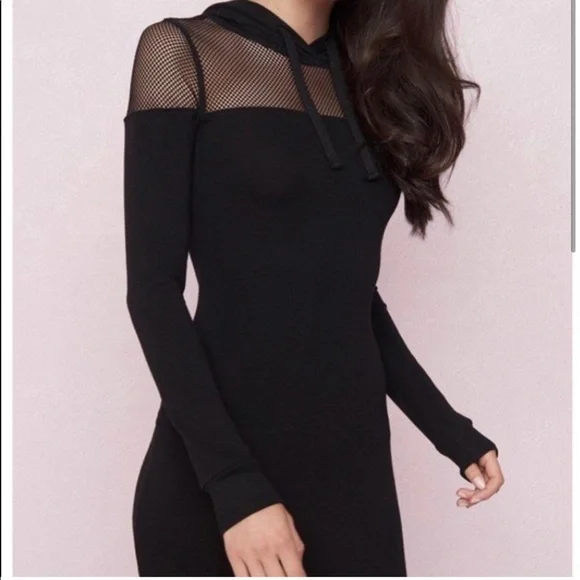 Garage | Dresses | Garage Mesh Body Con Hoodie Dress | Poshmark